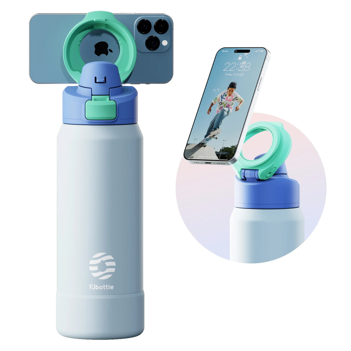 Thermo Water Bottle with Magnetic Phone Holder