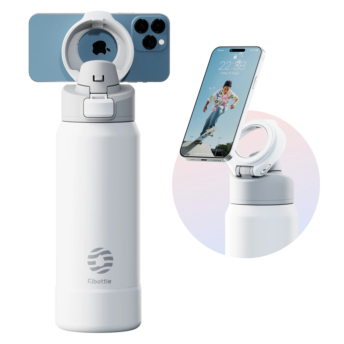 Thermo Water Bottle with Magnetic Phone Holder