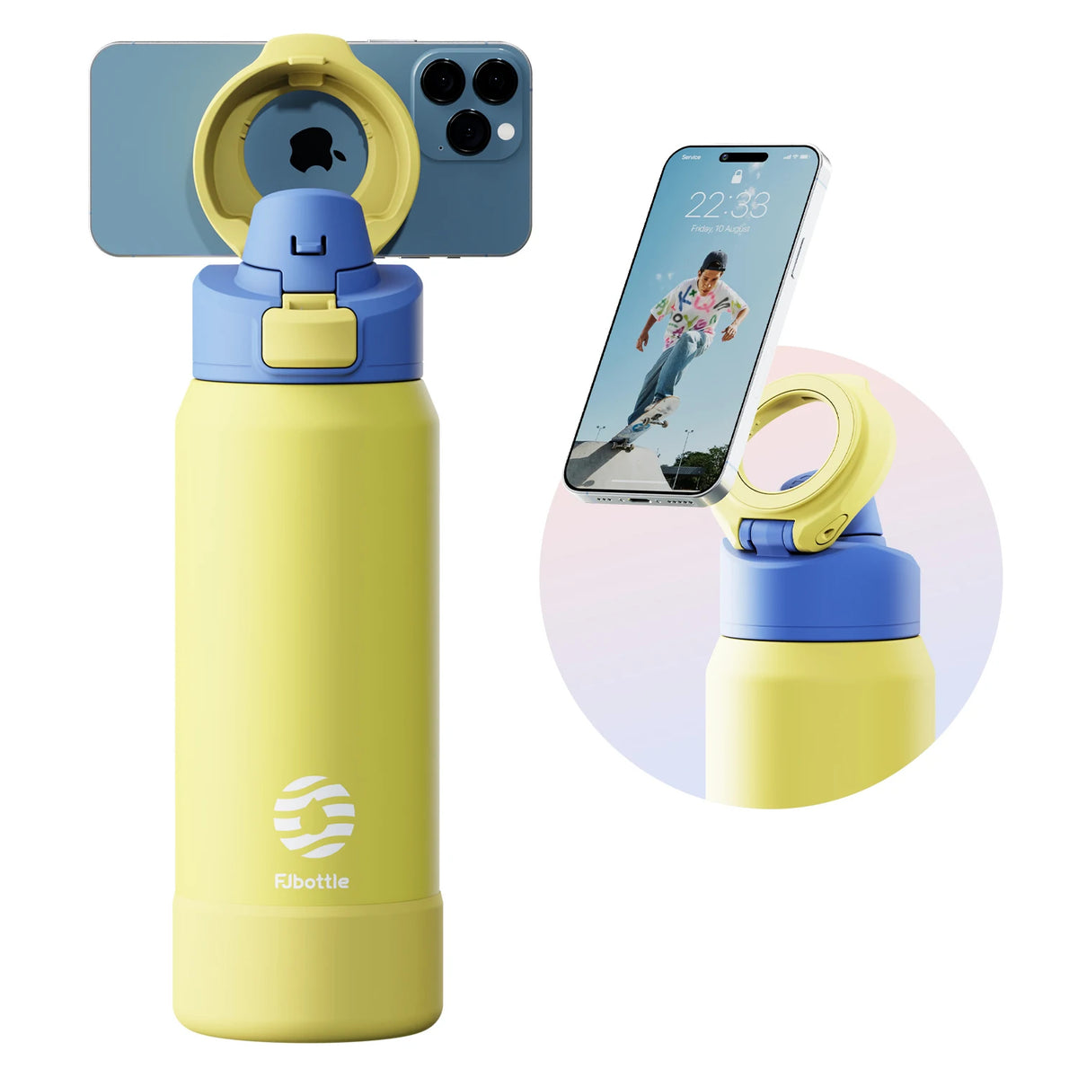 Thermo Water Bottle with Magnetic Phone Holder