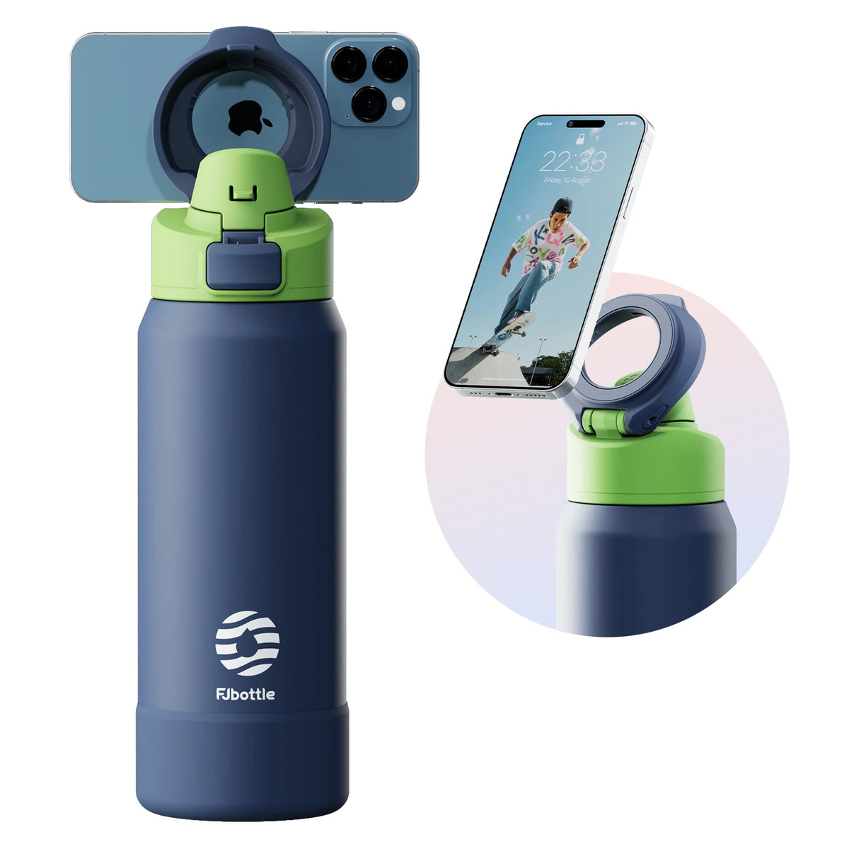 Thermo Water Bottle with Magnetic Phone Holder