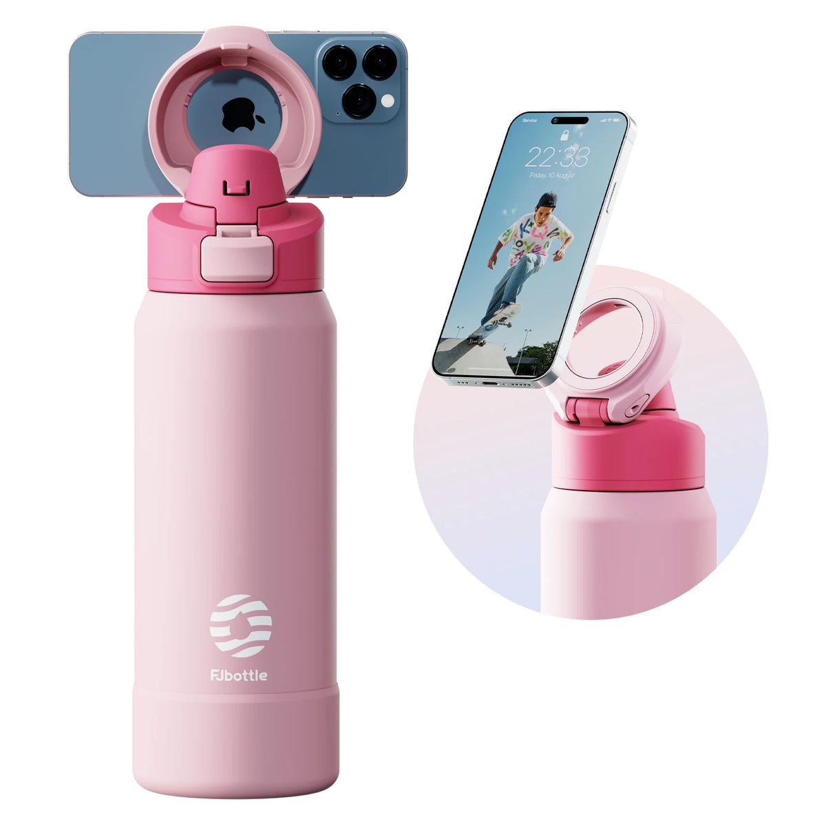 Thermo Water Bottle with Magnetic Phone Holder
